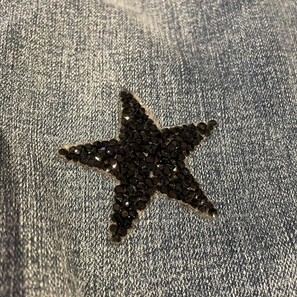 DESIGN LAB STRAIGHT TORN STAR EMBELLISHED DENIM JEANS 29 - Picture 7 of 9